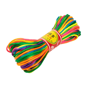 端午节五彩绳DIY手工编织材料儿童七彩手链立夏蛋兜5号彩色绳花绳