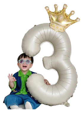 简约风生日数字铝膜气球