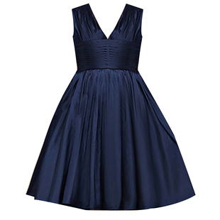 女童晚礼服藏青色走秀公主裙儿童钢琴演出服小提琴演奏洋气主持服