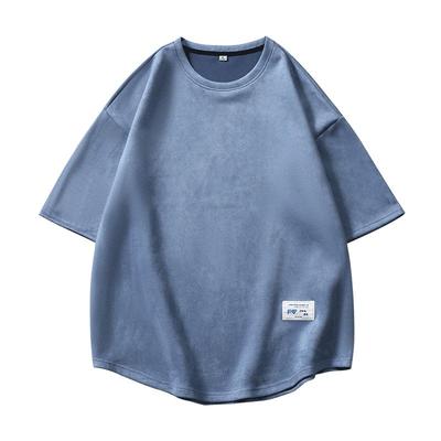 【新品】短袖T恤男夏麂皮绒半袖