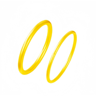 老铺同款水贝黄金手镯女经典素圈金包银镯子足金实心手环情人礼物