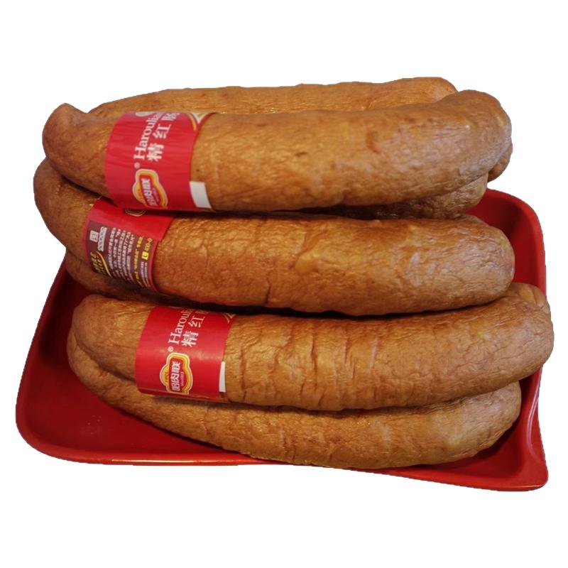 哈肉联红肠 散装计量称重 精红肠含肥肉丁2袋*500g 3-4根/袋