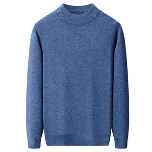 啄木鸟半高领加绒加厚男士毛衣2025冬季一体绒保暖纯色针织打底衫