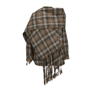 吴佳怡张淼怡同款IF BY LAND X LOOKNOW2025秋流苏围巾外套女