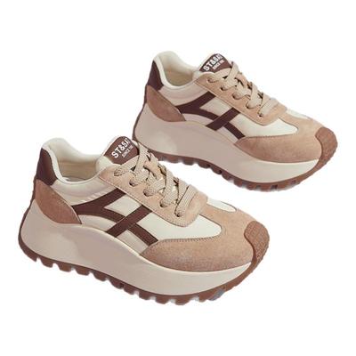 星期六黑色厚底阿甘老爹鞋女2025秋冬款小个子增高休闲运动百搭