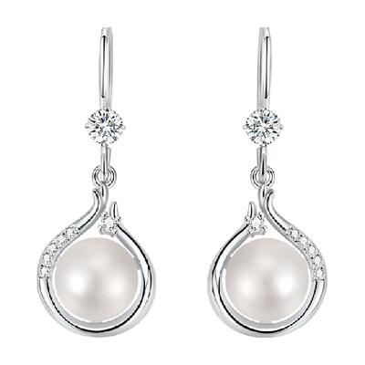 中国黄金珍尚银珍珠女生银耳钉