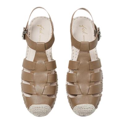 麻绳厚底平底包头猪笼鞋罗马凉鞋