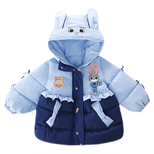 法国Uamtor女童棉服冬季洋气兔子警官朱迪加厚儿童动物城棉衣外套