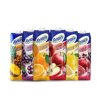 塞浦路斯进口芳塔娜果汁大瓶1L菠萝汁橙汁苹果汁西柚汁柠檬葡萄汁