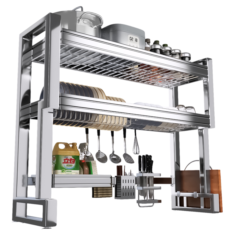 佳帮手厨房水槽置物架不锈钢多功能收纳洗碗池上方放碗盘碟沥水架