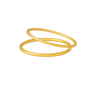 亚一足金古法工艺光面素圈手镯金刚镯经典传承简约百搭情侣送礼