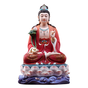 戴玉堂陶瓷摆件《慈心全堂佛大势至红韵彩》菩萨佛像客厅家用供奉