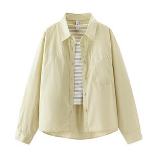 [商场同款]森马长袖衬衫女条纹背心oversize衬衣2025新款秋两件套