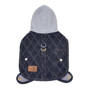 mookipet狗狗秋冬衣服雪纳瑞比熊小型犬宠物可牵引牛仔马甲帅气