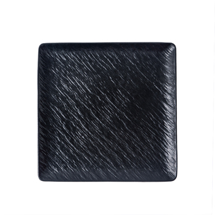 岩石纹日式正方形陶瓷凉菜碟糕点盘前菜碟菜盘四方形小吃盘点心碟