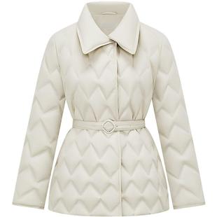 波司登[90鹅绒]2025秋季新款女士羽绒服宽松翻领收腰亲肤舒适品质