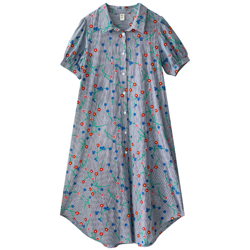 5折【寻常岁月】文艺重工刺绣长衬衫女士夏季时尚减龄泡泡袖开衫