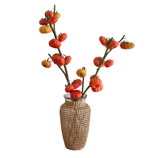 硕果累累 仿真小南瓜花瓶摆件客厅高级感假绿植果实桌面花艺装饰