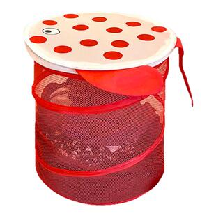 可折叠超大容量网状脏衣篮公仔玩具带盖收纳筐便携卧室衣柜脏衣篓