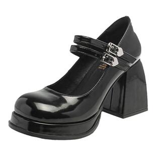 湘湘角色法式玛丽珍女鞋春夏高跟鞋圆头粗跟jk单鞋仙女风百搭鞋子