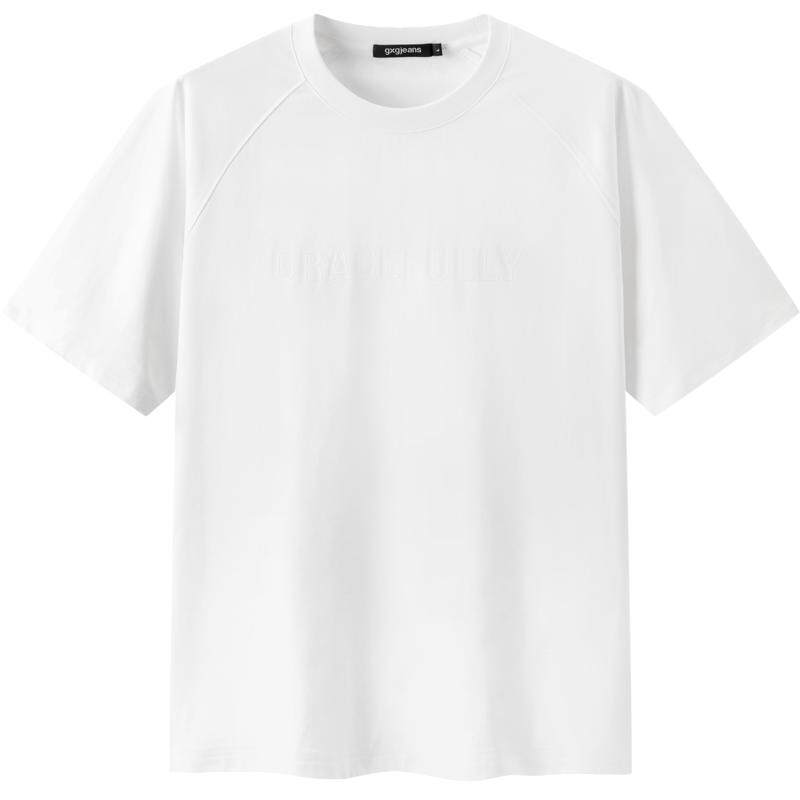 【凉感】gxg.jeans男装 字母印花简约宽松圆领短袖T恤男 25夏新品