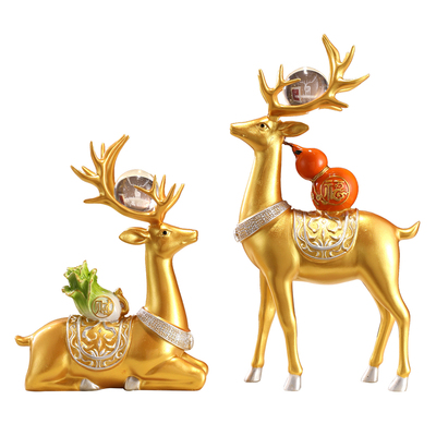 生财有鹿摆件新中式摆件