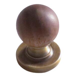 中古风胡桃木黄铜拉手北欧衣橱柜门抽屉家具单孔复古圆球小把手