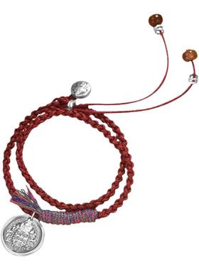 吴越老银铺足银999源吉手链复古国潮手工编织红绳手链送女朋友