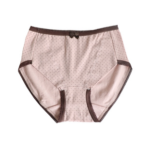 出口日本原单女式全棉内裤 外贸纯棉透气大码中高腰三角裤 不勒腿