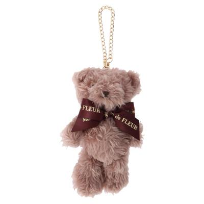 玫瑰日代 现货 Maison de Fleur 枣红色蝴蝶结刺绣小熊挂件包挂