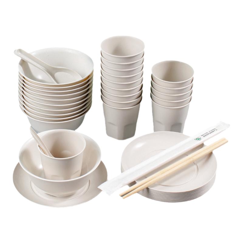 稻壳一次性餐具碗筷套装食品级