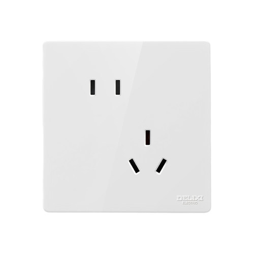 德力西官方旗舰店827S开关插座面板空调墙壁一开五孔86型亮面白