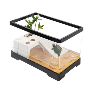 亚克力生态缸新款小型造景客厅家用养龟专用饲养箱带盖排水底部