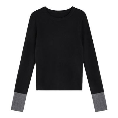 设计感修身长袖打底针织衫