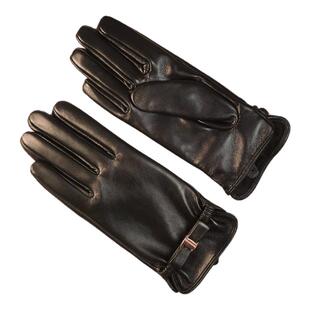 原创进口头层小羊皮真皮手套女可触屏秋冬季开车驾驶保暖加绒骑行