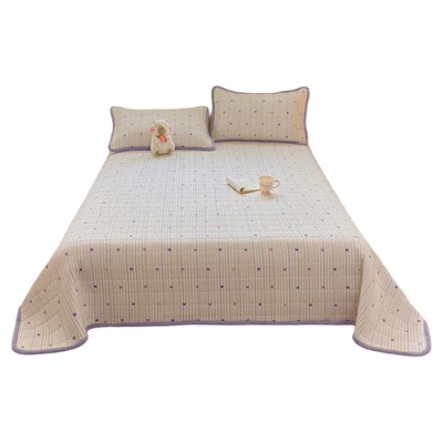 一面绒一面全棉床盖纯棉绗缝炕盖