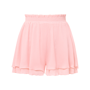 儿童舞蹈裤芭蕾风花边短裤女童夏季松紧腰飘逸雪纺裙裤练功服短裙