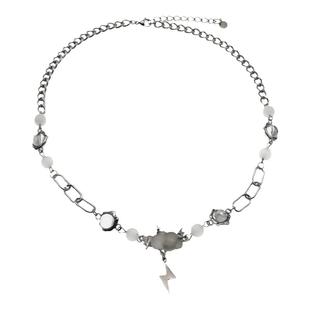 天气云朵闪电项链男女中性小众设计高级感雷阵雨锁骨链颈链配饰