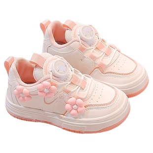 童鞋女童运动鞋2025秋季新款低帮儿童皮面板鞋女孩休闲小白鞋时尚