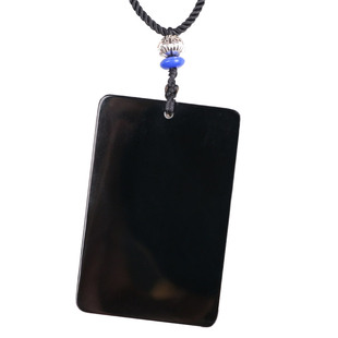 新疆和田玉墨玉平安牌吊坠 和田墨玉无事牌男款牌子平安无事玉佩