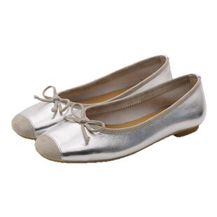 德芙琳鹿皮鞋芭蕾鞋女2025春夏新款真皮浅口平底鞋单鞋气质女鞋