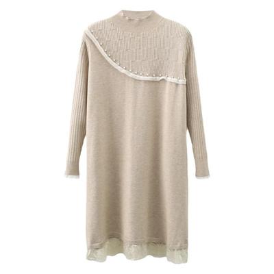 大码秋冬新款气质显瘦针织毛衣裙