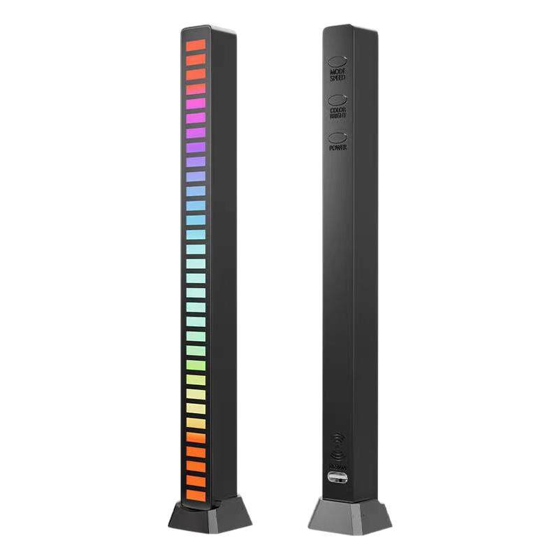 汽车车载拾音器声控RGB节奏灯车载音响跳动车内音频led音乐氛围灯