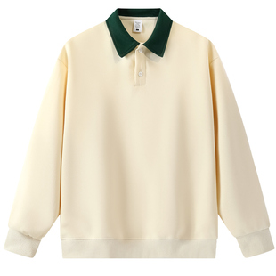 高端拼色polo卫衣加厚火锅餐饮前厅服务员工作服奶茶咖啡秋冬定制