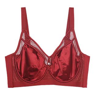 红色内衣女薄款大胸显小大码聚拢2025新款本命年新娘结婚文胸套装