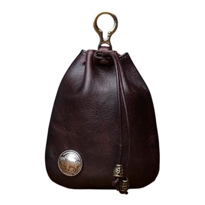 复古感的束口零钱包钥匙扣挂件