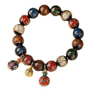 深圳弘法寺香灰琉璃手串吞金兽佛珠手链古风串珠多男女生礼品礼物