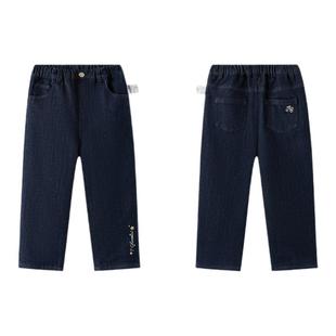 tartineetchocolat法国巧克力童装25秋冬新款女童刺绣加绒牛仔裤