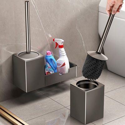 新品 免打孔马桶刷架带置物架家用无死角厕所刷卫生间浴室坐便器