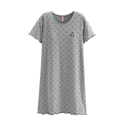 芬腾纯棉带胸垫熊猫睡裙春夏薄款